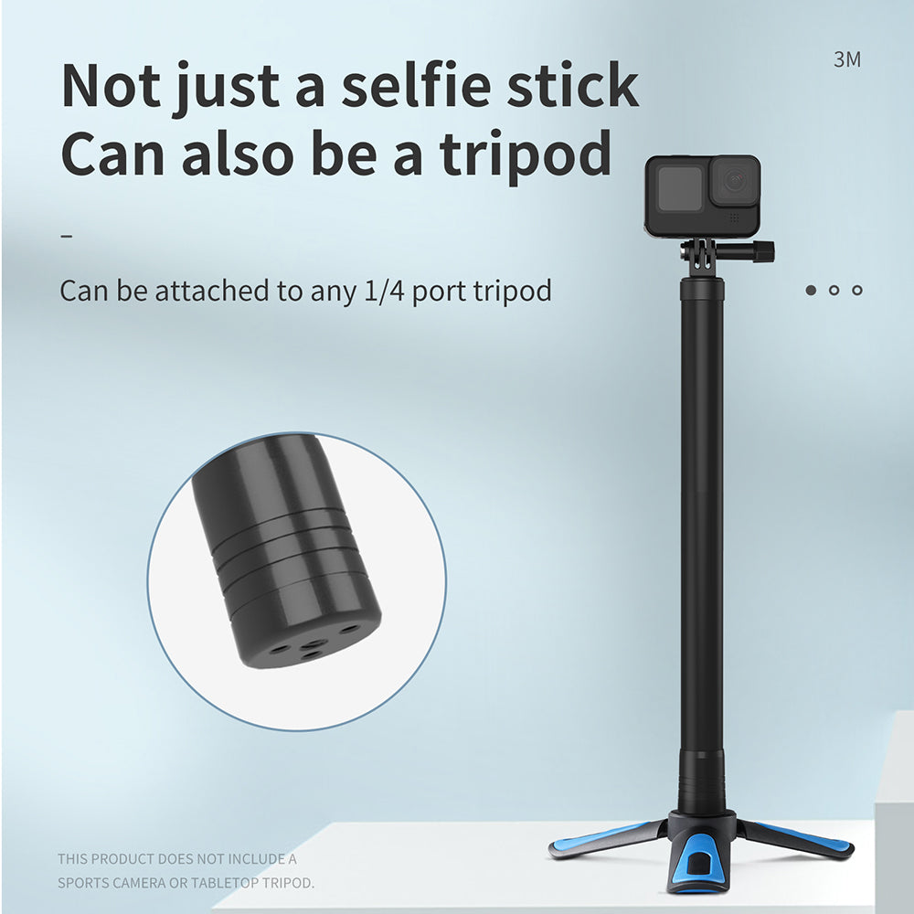 TELESIN Ultra Long 118''/3 Meters 106''/2.7 Meters Selfie Stick For Sports Camera