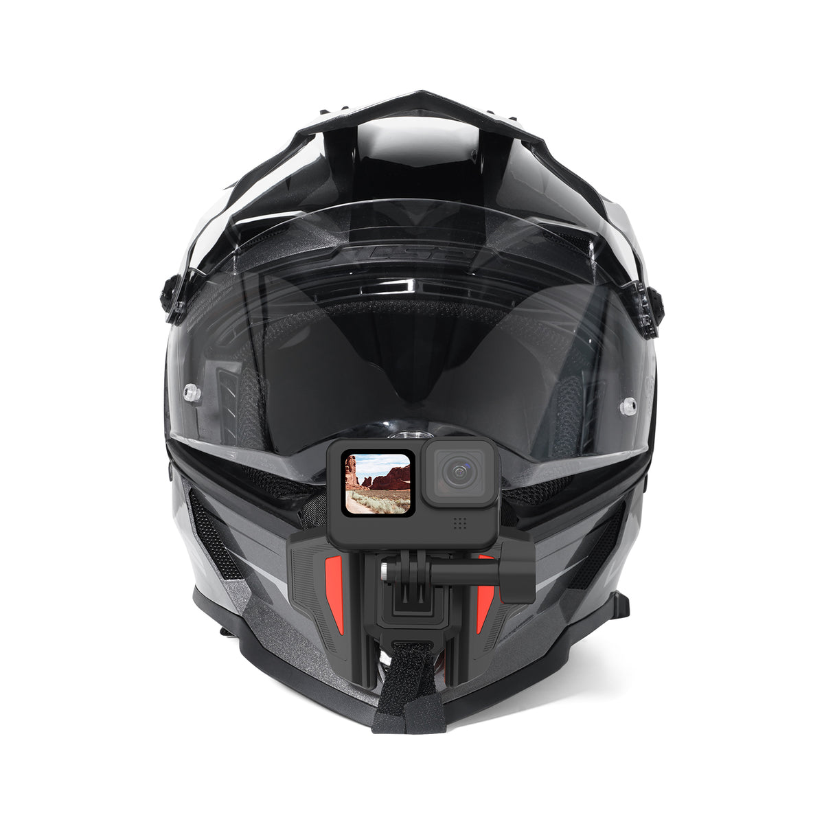 TELESIN Motorcycle Helmet Chin Strap Mount for Action Camera Orange