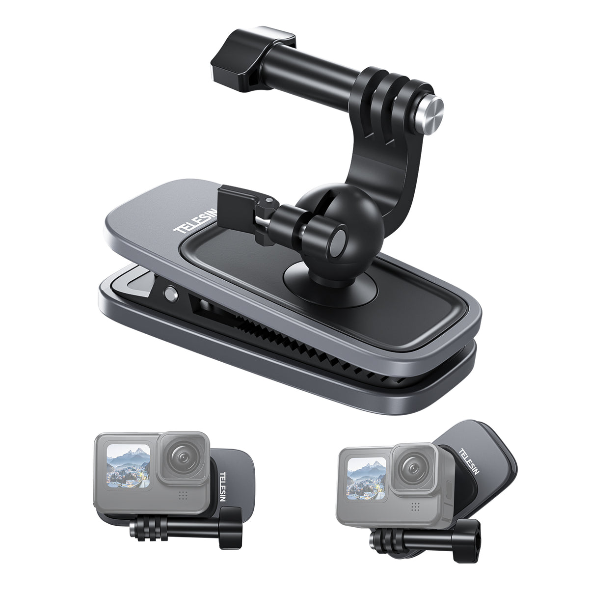 Telesin 2-in-1 Quick Release Kopfband & Cap Clip - Flexible Halterung Für Actioncams & Kameras