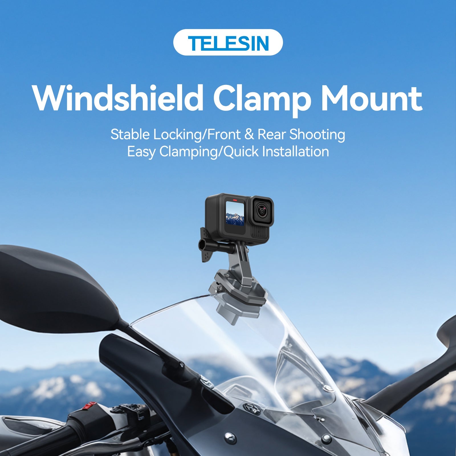 TELESIN Windshield Clamp Mount telesinstore