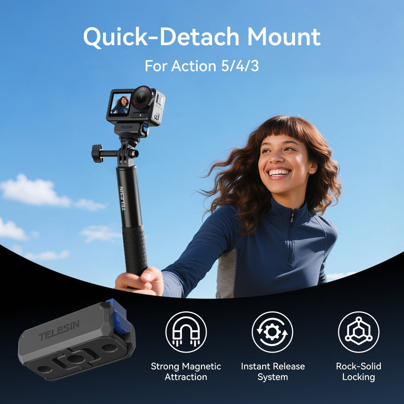 TELESIN Quick-Detach Mount For Action 5/4/3 telesinstore