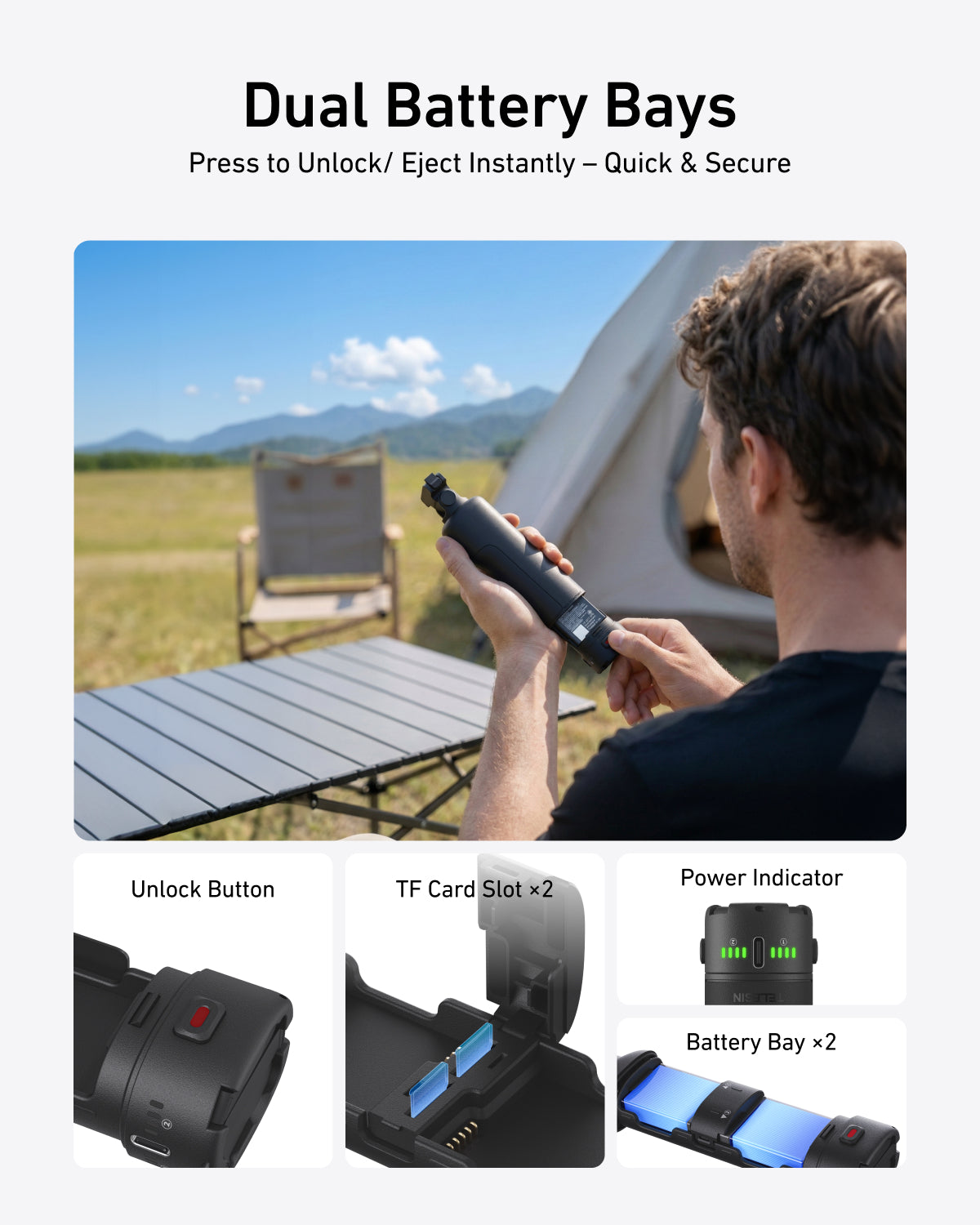 Telesin Handheld Charging Case for Action 6 /Action 5 Pro /Osmo 360