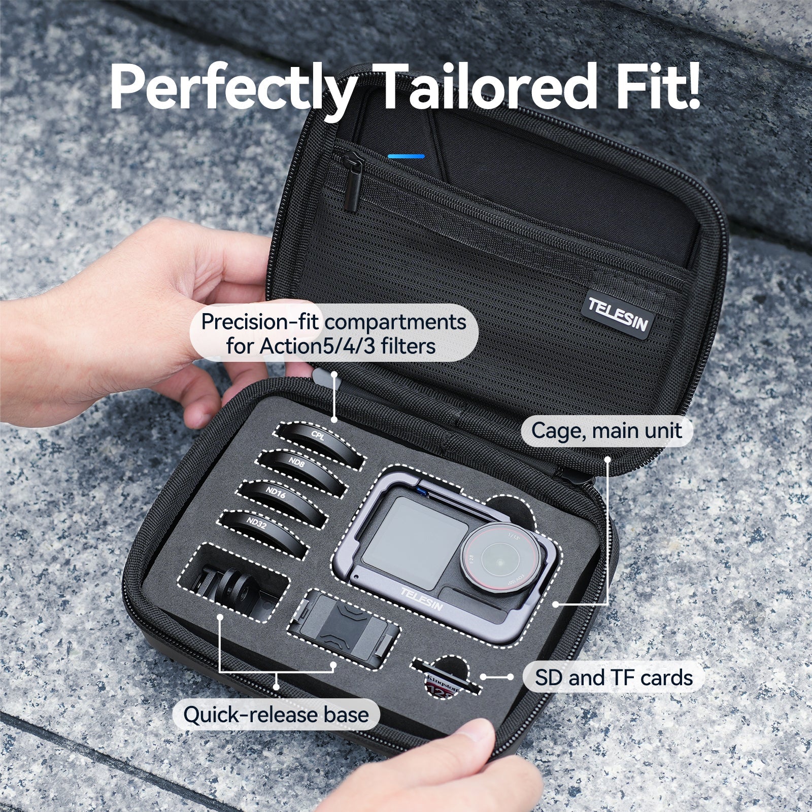 Telesin Medium Shock-Resistant Case for Action Series telesinstore