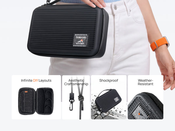 Telesin DisAdv DIY Accessory Storage Bag for Action Cameras