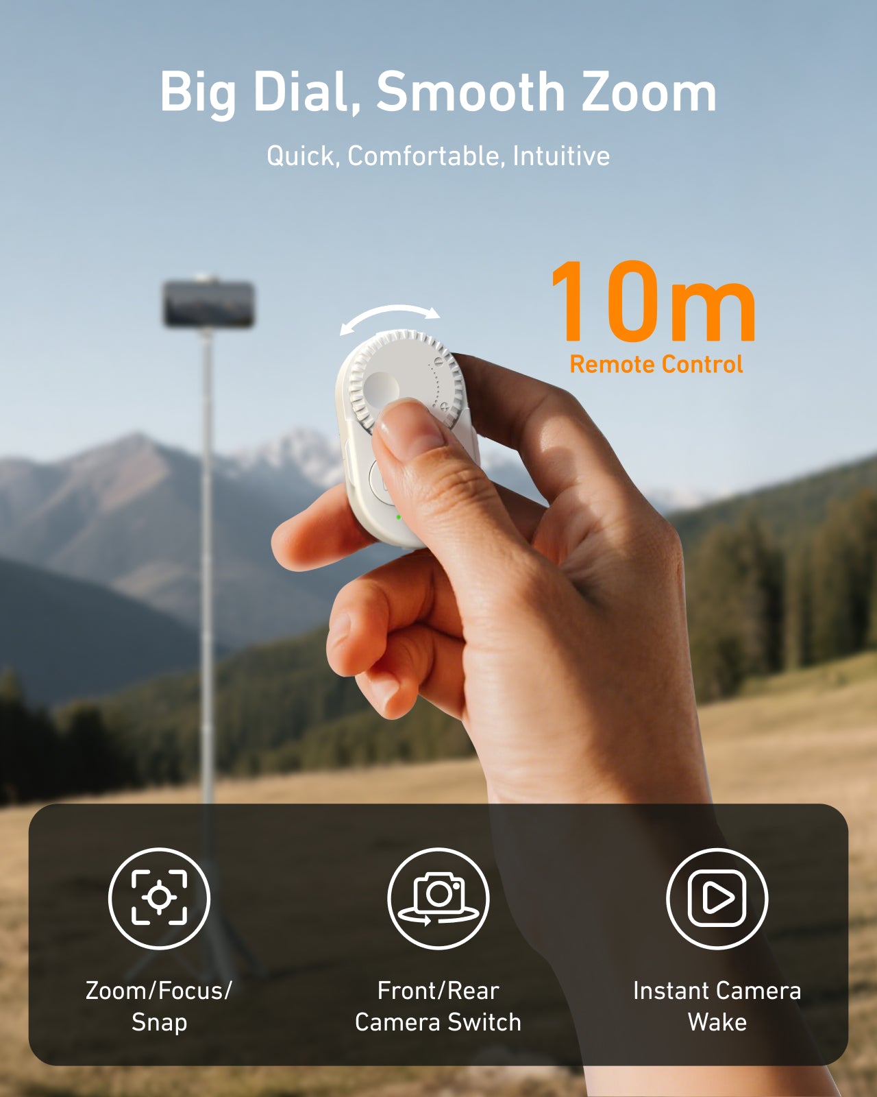 TELESIN 1.3m 自動開閉三脚 自撮り棒