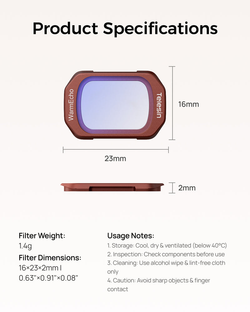 Telesin Tuned WarmEcho Filter for Pocket 4/3