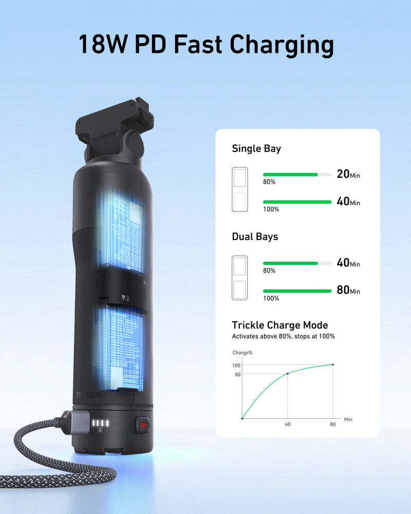 Telesin Action Handheld Charging Case for Action 6/5Pro/Osmo 360