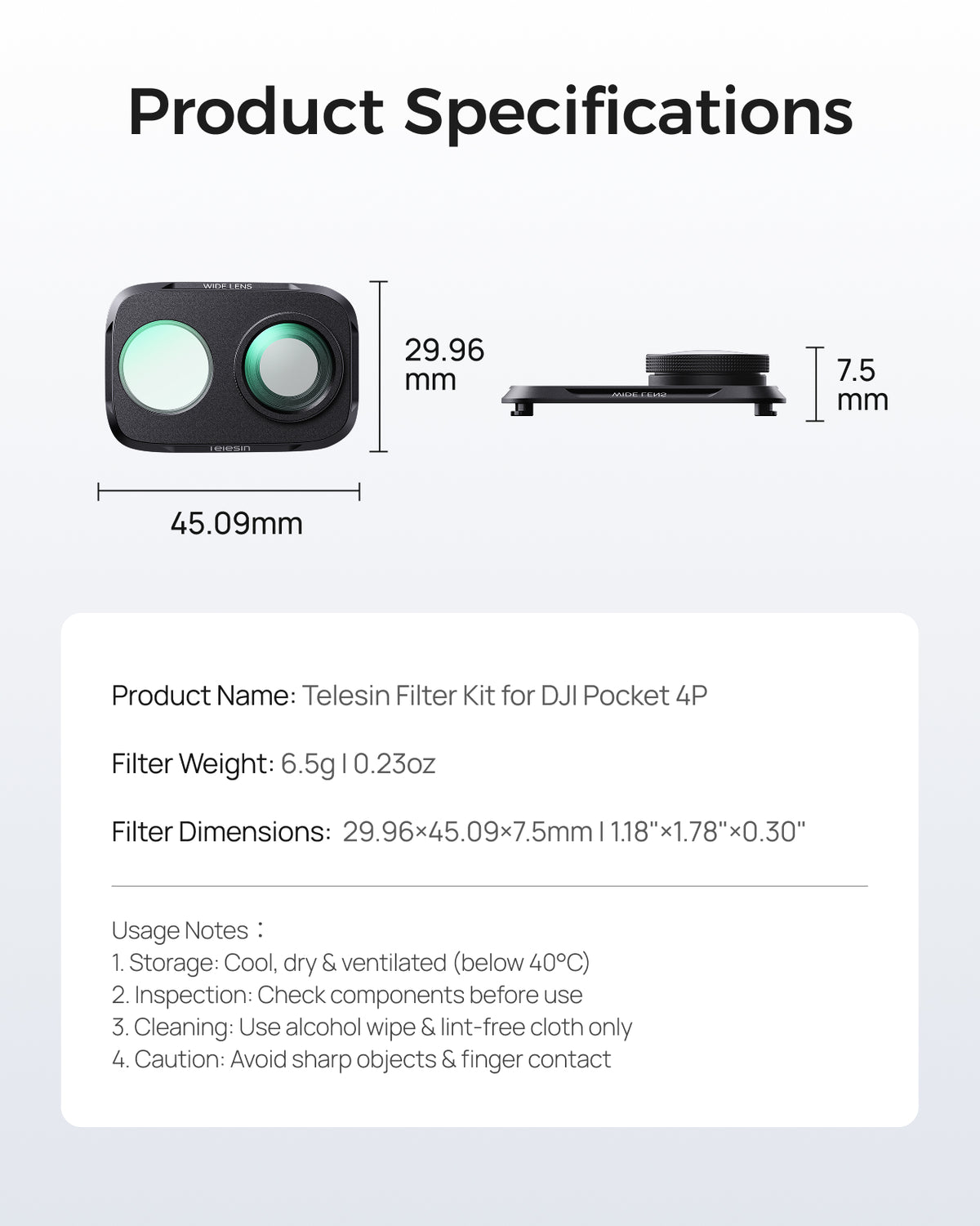 Telesin Wide-angle Lens for Pocket 4P