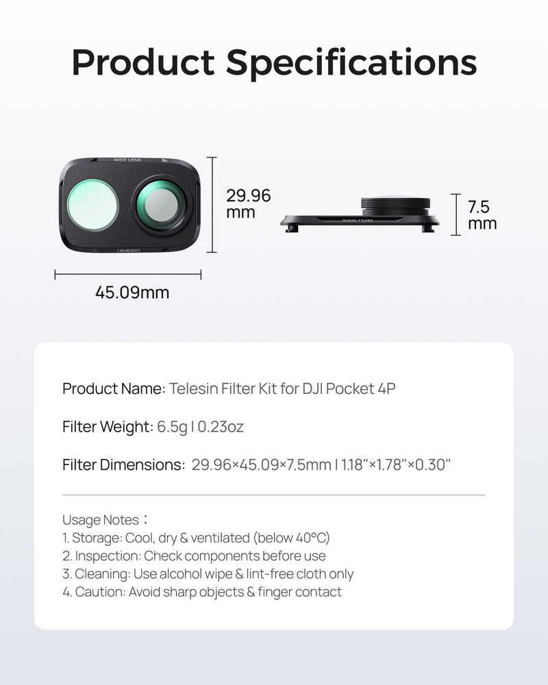 Telesin Wide-angle Lens for Pocket 4P