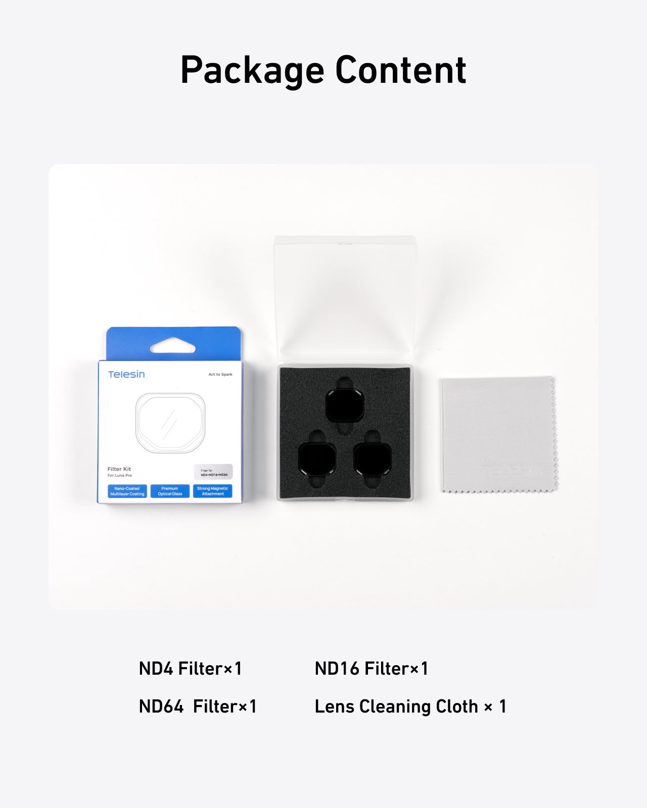 Telesin Luna Pro Filter Kit ND4 | ND16 | ND64