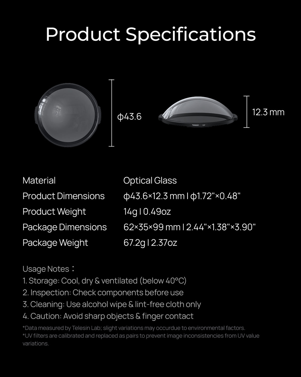Telesin UV Filter Kit for Insta360 X6
