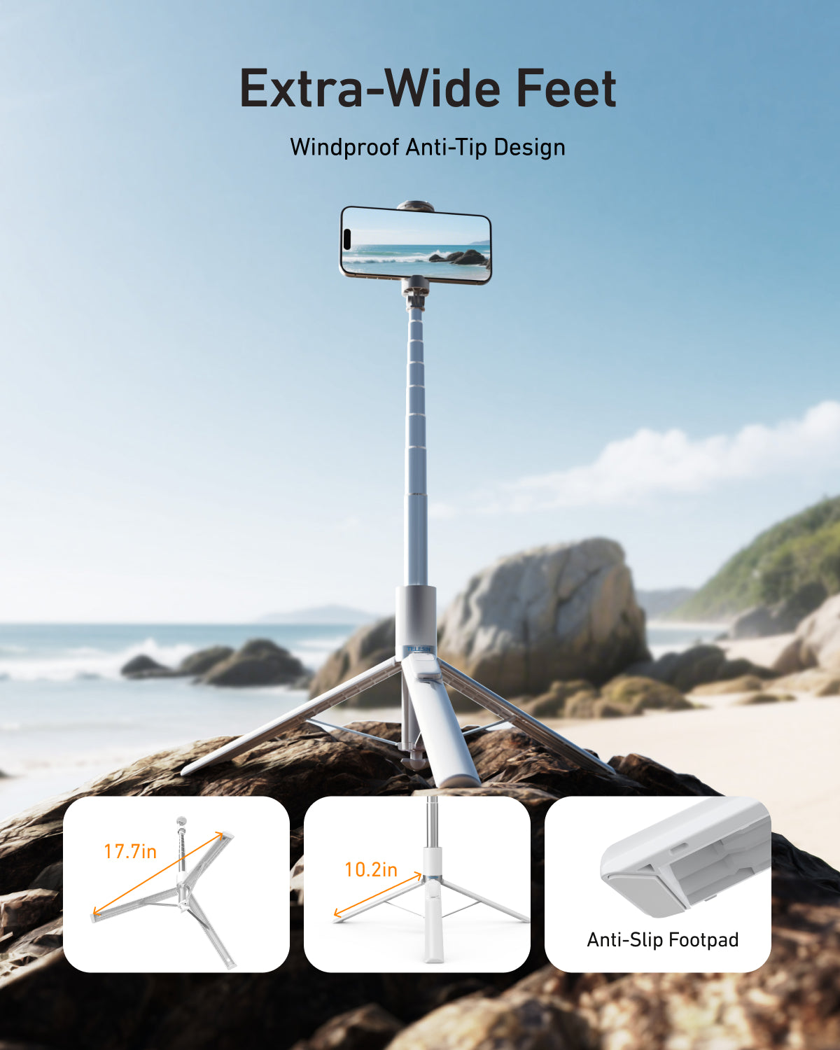 1.8m portable selfie stick tripod telesinstore
