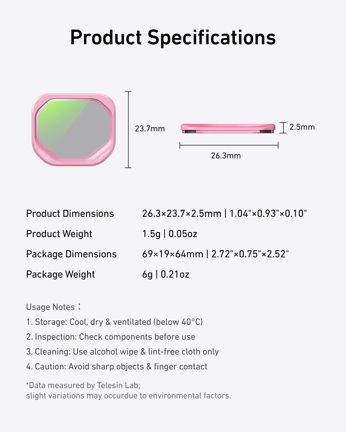 Telesin CoolRose Filter for Luna Pro