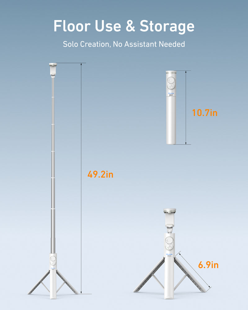 TELESIN 1.3m Tripod Selfie Stick with Zoom