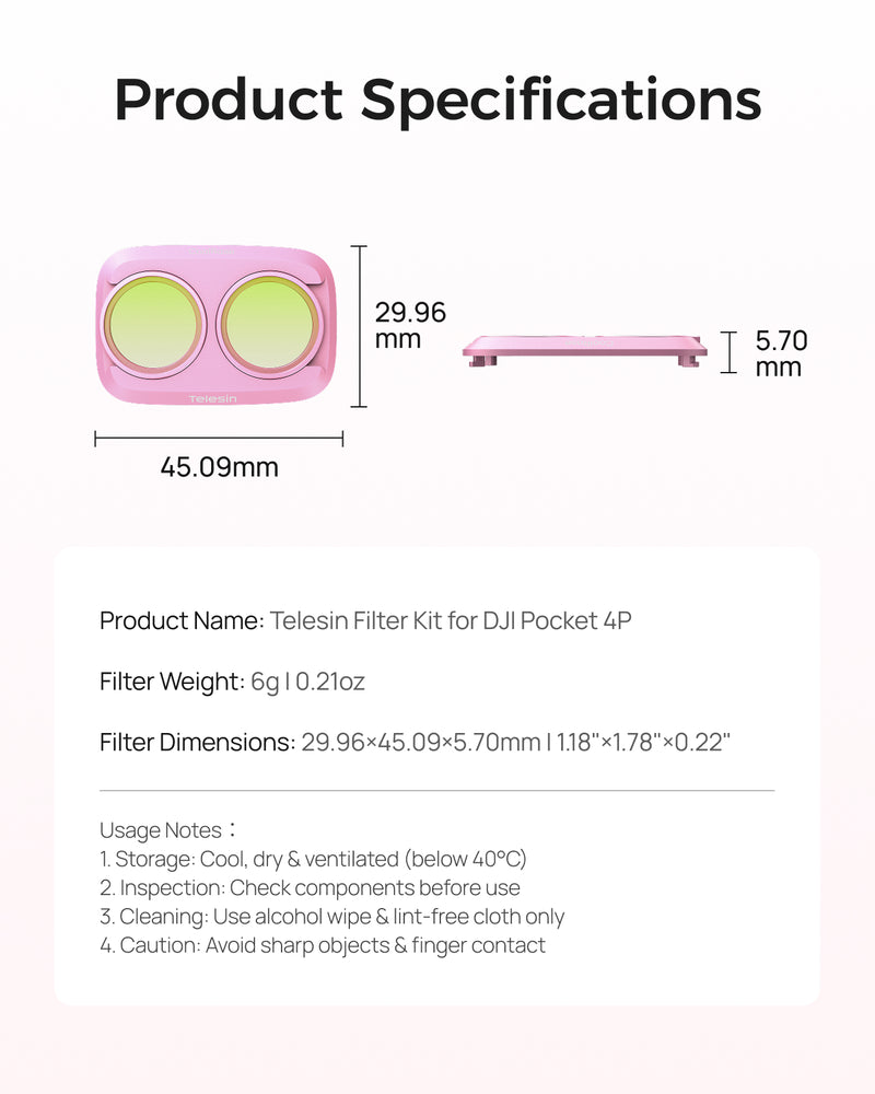 Telesin Cool Rose Filter for Pocket 4P