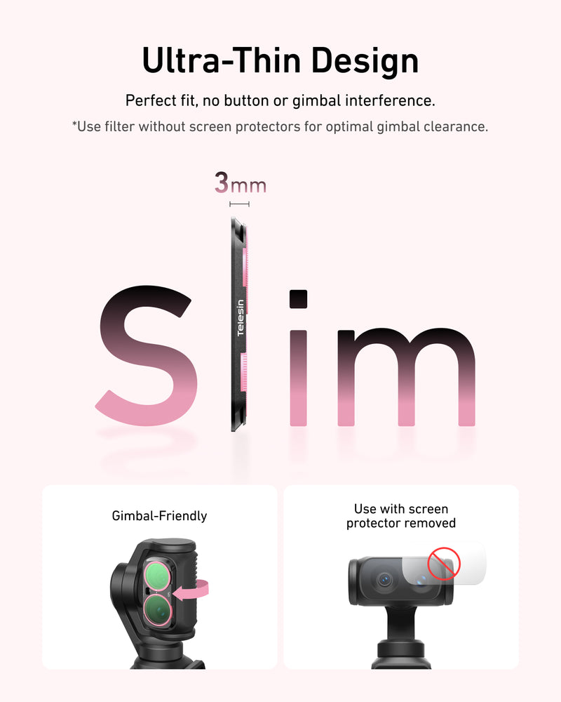 Telesin CPL+VND+1/4 Black Diffusion Filter Kit for Insta360 Luna Ultra
