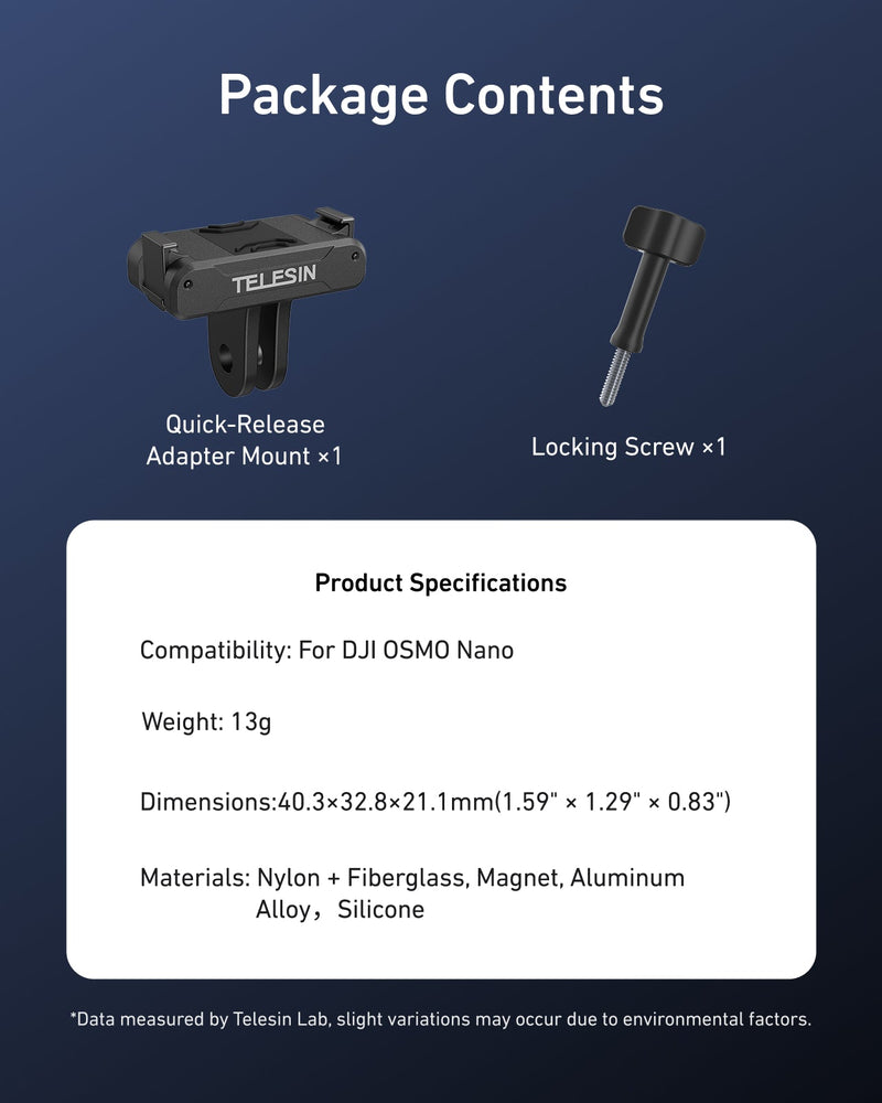 TELESIN Quick-Release Spring Clip for DJI Osmo Nano telesinstore