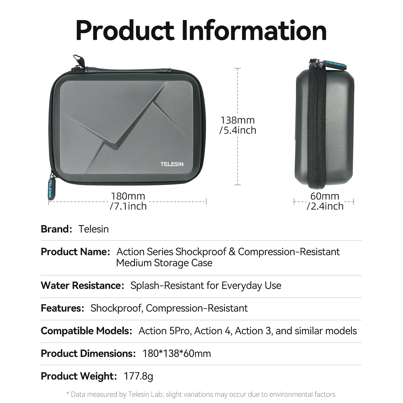 Telesin Medium Shock-Resistant Case for Action Series telesinstore