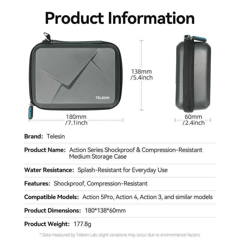 Telesin Medium Shock-Resistant Case for Action Series telesinstore