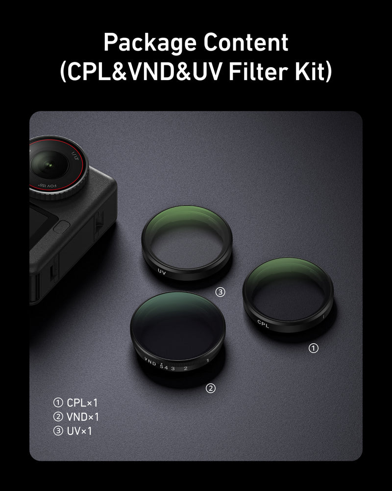 Filter Kits (CPL/ND8/16/32) for DJI Osmo Action 6