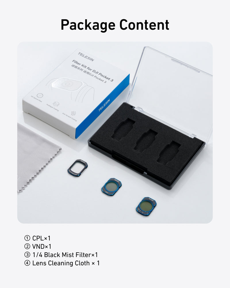 Filter Kits (CPL/VND/ 1/4 Black Mist) for Pocket 3