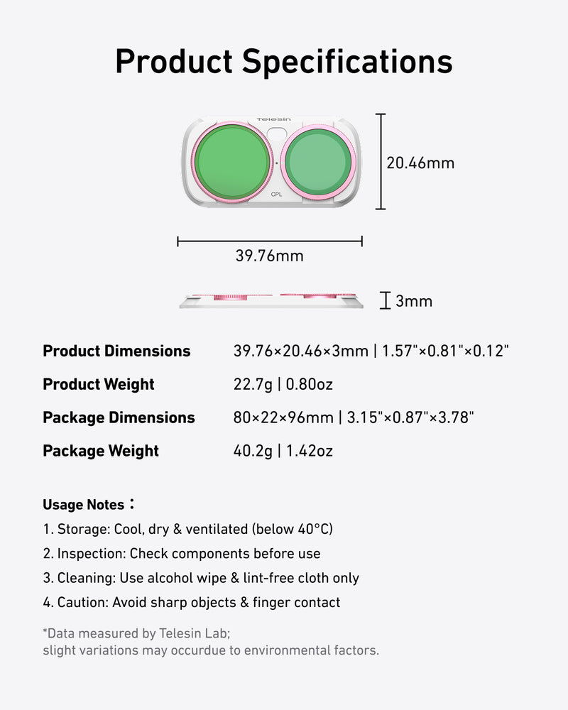 Telesin Luna Ultra Filter Kit CPL| VND | Black Diffusion 1/4