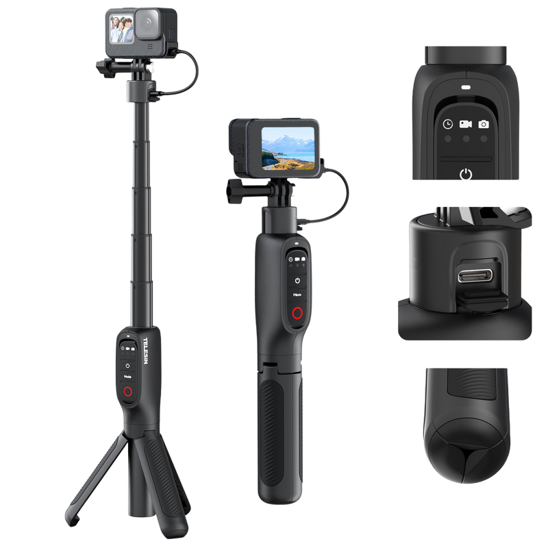 Telesin Shorty Rechargeable Selfie Stick