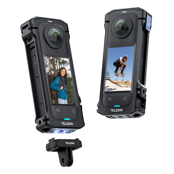 Telesin Full Metal Expansion Cage For Insta360 X4 telesinstore