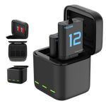 Estojo de carregamento com 2 baterias para Hero 9-12