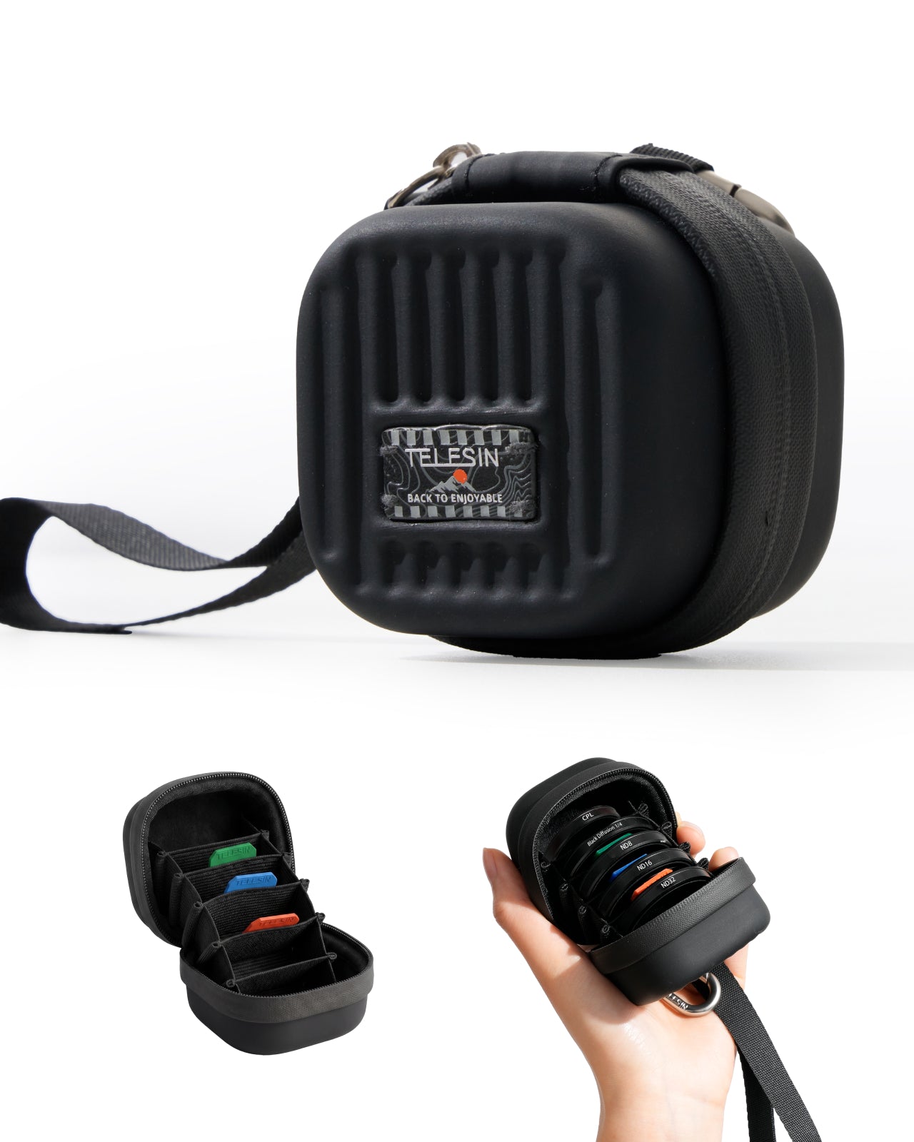 Telesin Lens Filter Case for Action Camera(Black)