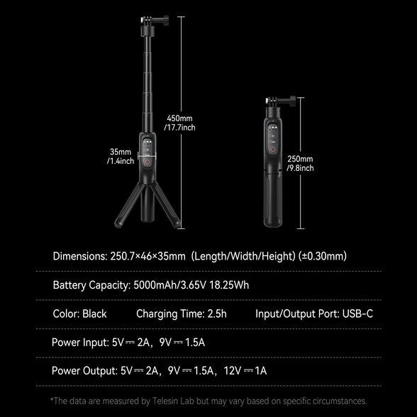 Shorty Rechargeable Selfie Stick telesinstore