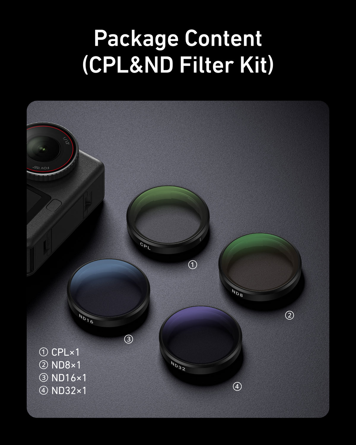 Filter-Kits (CPL/ND8/16/32) für DJI Osmo Action 6