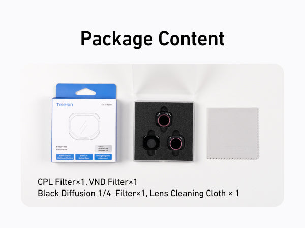 Telesin Luna Pro Filter Kit CPL| VND | Black Diffusion 1/4