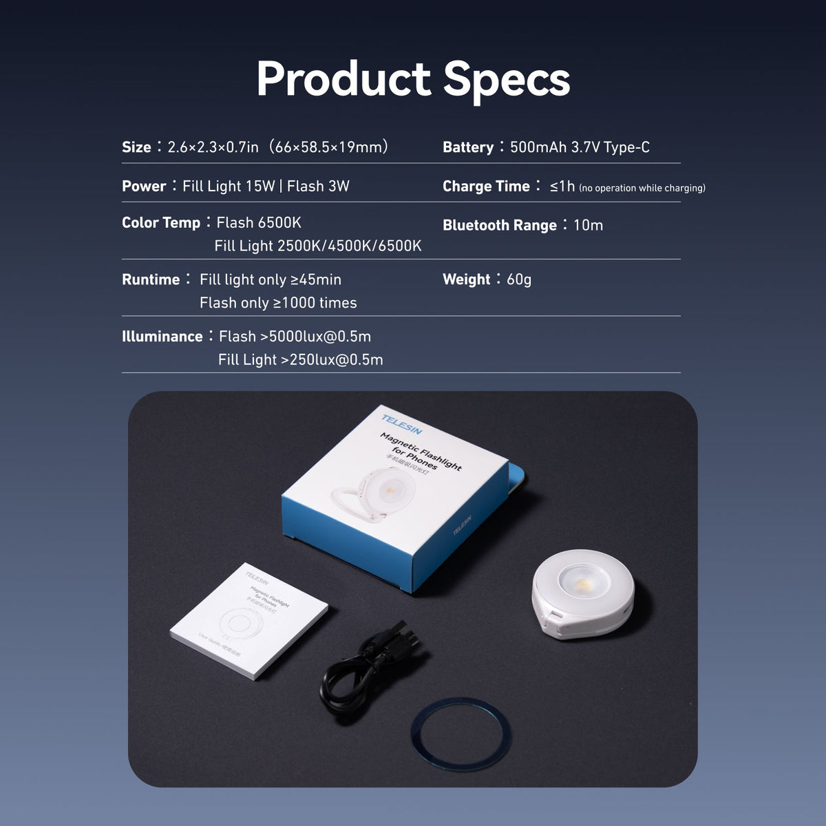 TELESIN Magnetic Flashlight for iPhone telesinstore