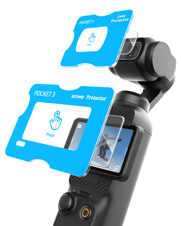 Creator holding DJI Pocket 3 with TELESIN AR screen protector while filming outdoors