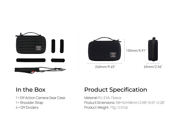 Telesin DisAdv DIY Accessory Storage Bag for Action Cameras