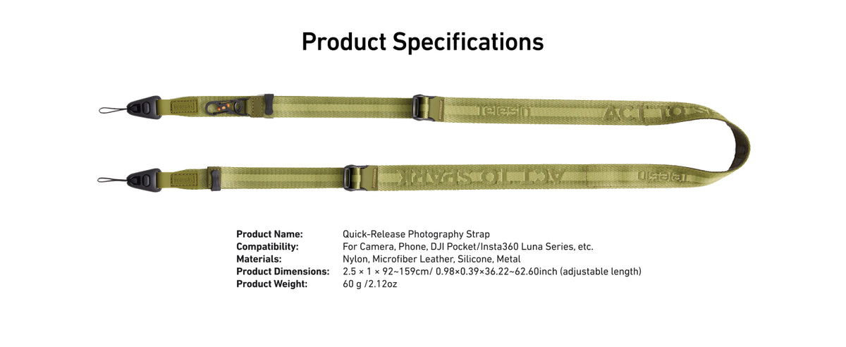 Telesin DisAdv Quick-Release Camera Strap