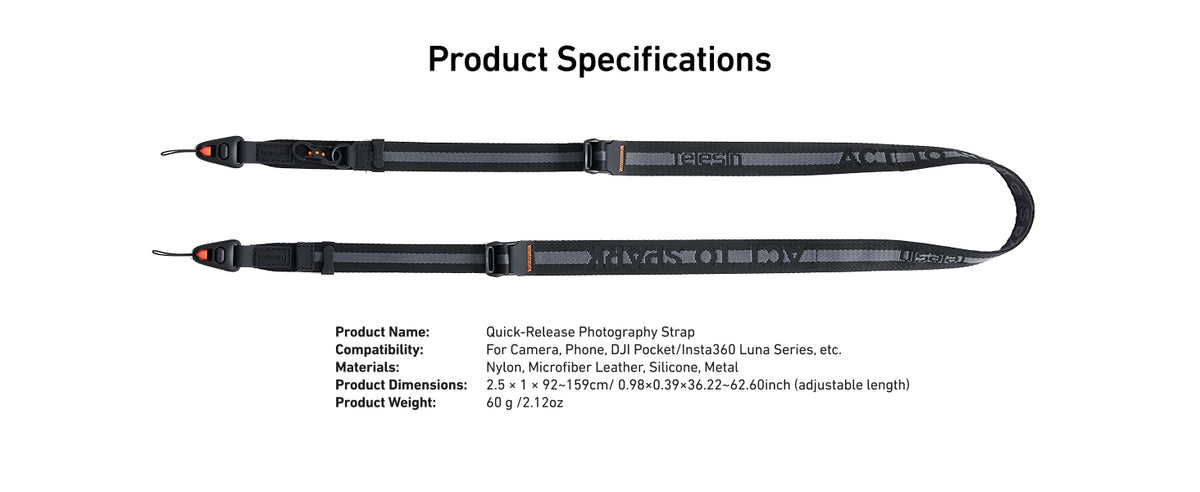 Telesin DisAdv Quick-Release Camera Strap
