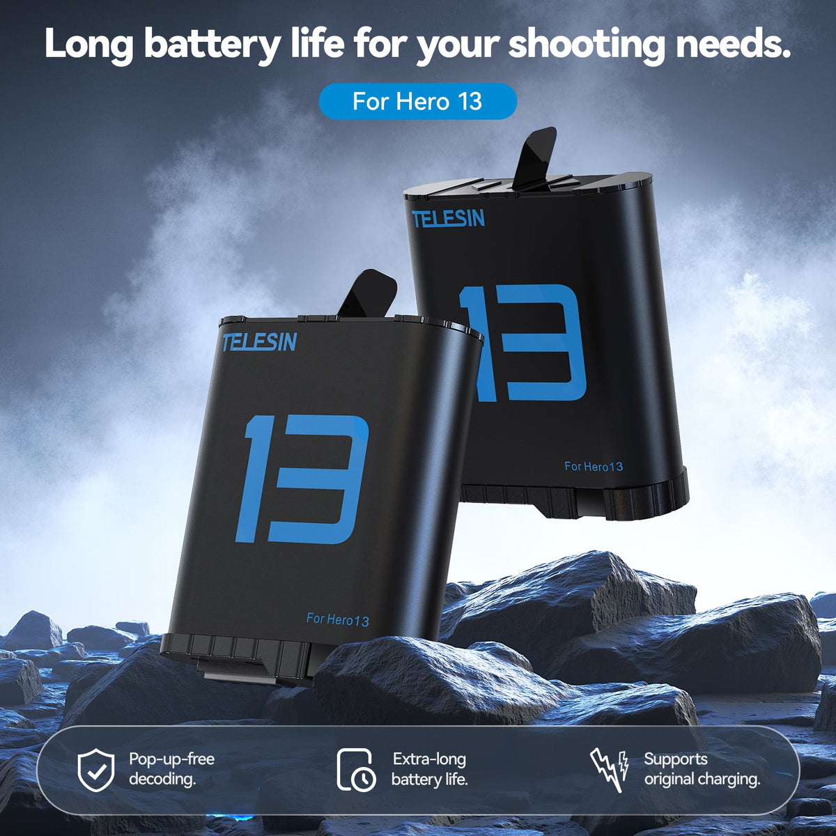Rechargeable Lithium-ion Battery For Hero 13 telesinstore
