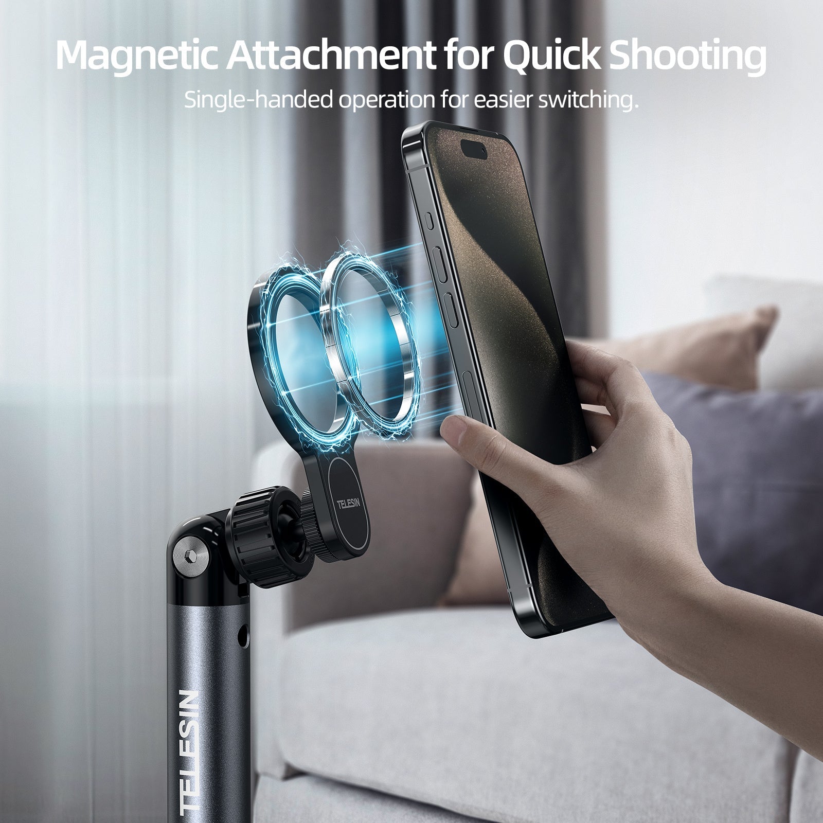 TELESIN mobile video/live shooting magnetic floor  stand telesinstore