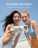 Creator holding TELESIN Magnetic Pro Shot Imaging Camera Grip as a phone camera grip for iPhone 12 or later