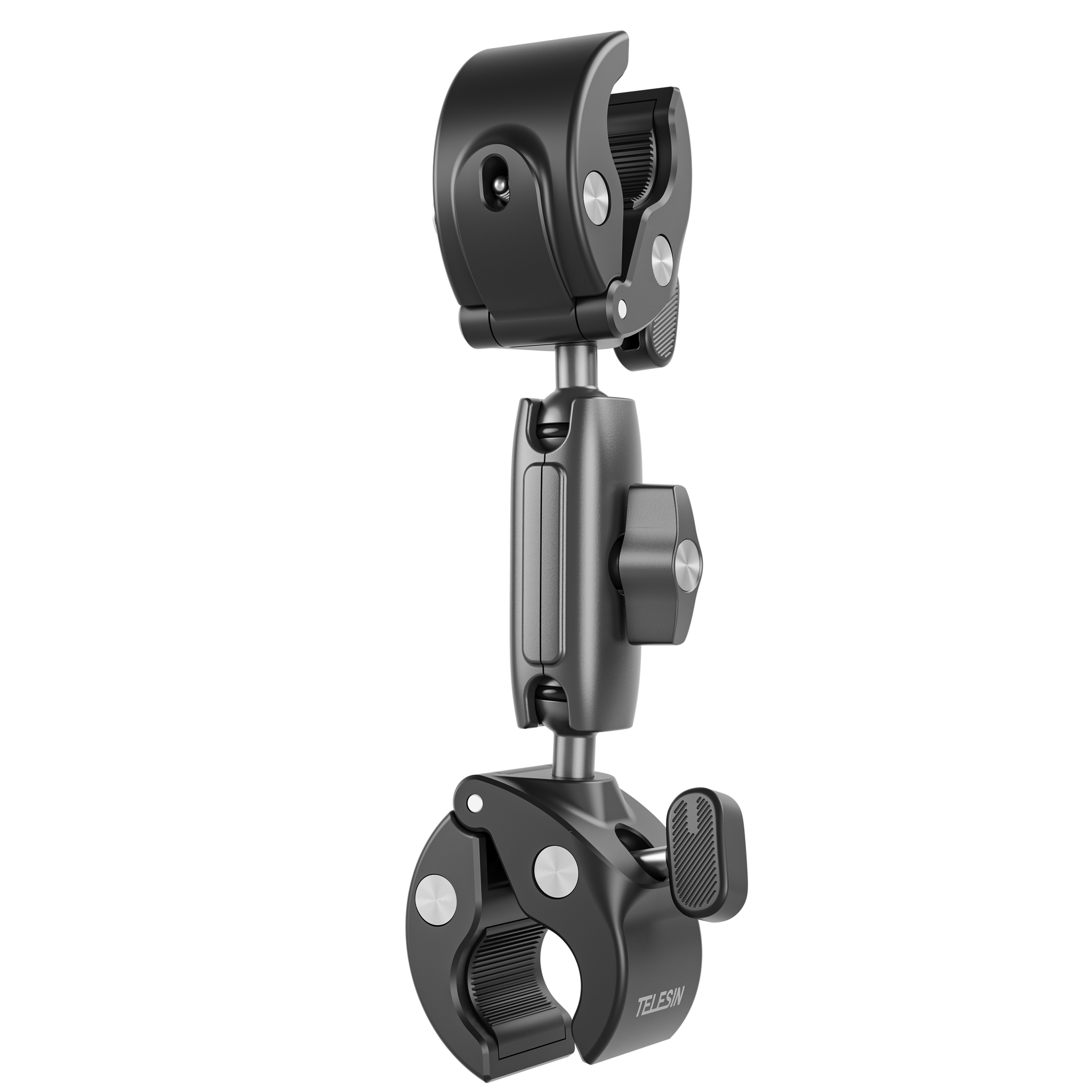 Abrazadera de tubo de doble cabeza tipo cangrejo TELESIN para bicicleta/moto