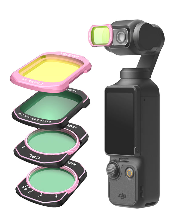 Telesin Pocket 4/3 Filter Kit (VND+ 1/4 Black Mist+Cool Rose+CPL)