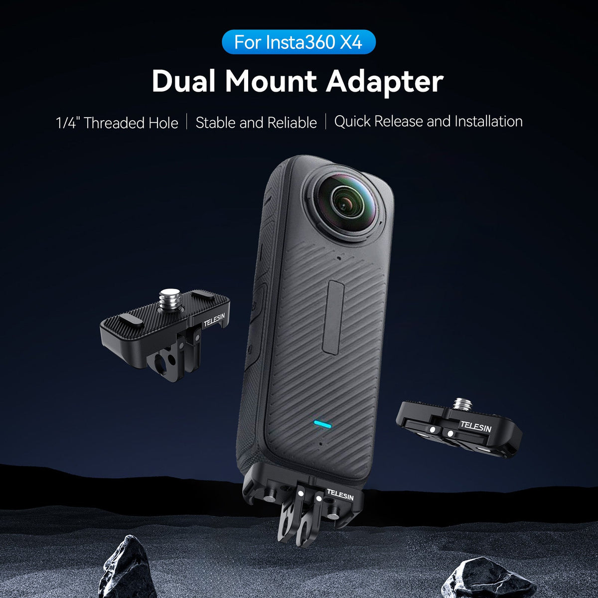 Telesin Dual Mount Adapter For Insta360 X4 telesinstore