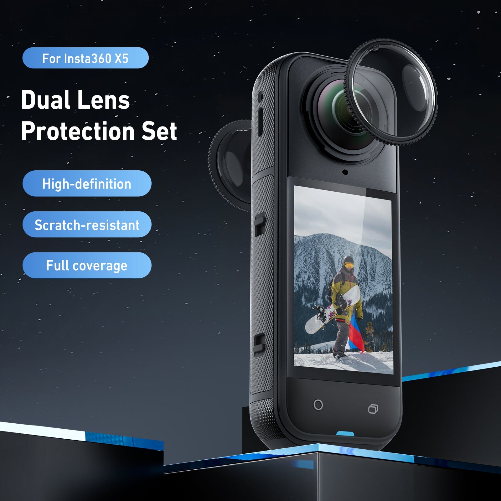 Telesin Dual Lens Protection Set For Insta360 X5 telesinstore