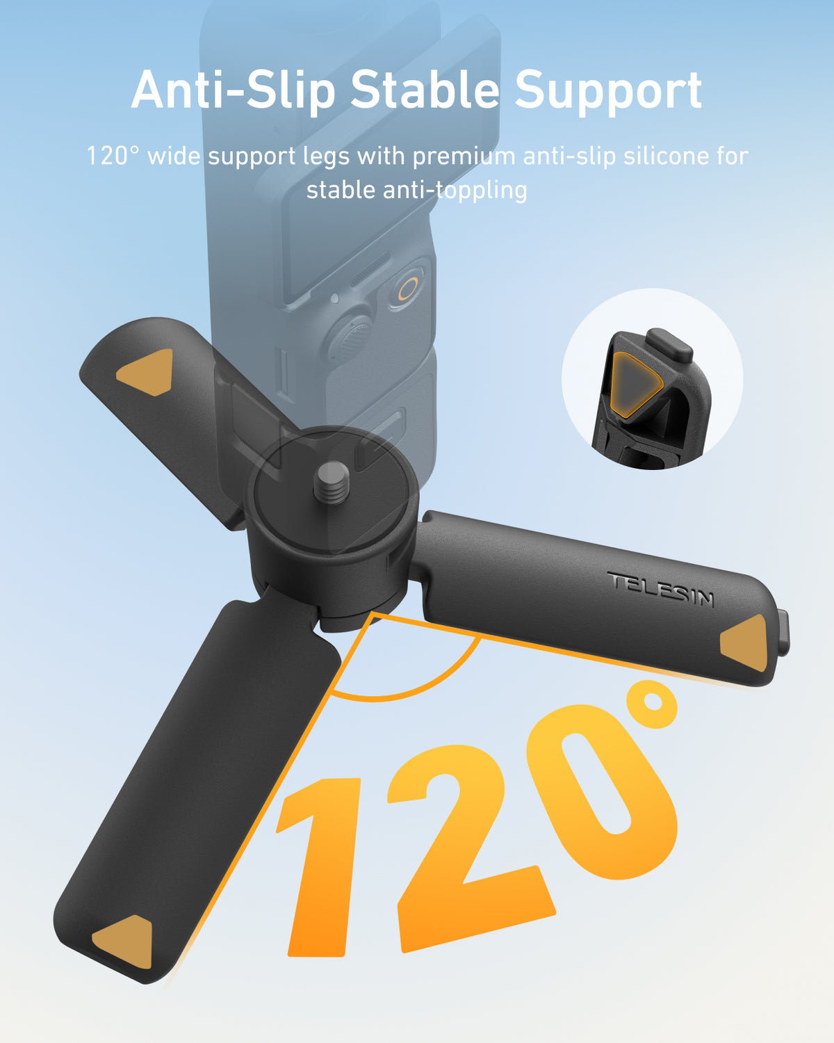 Telesin Mini Portable Tripod & Grip 2-in-1 for Osmo Pocket 4/3