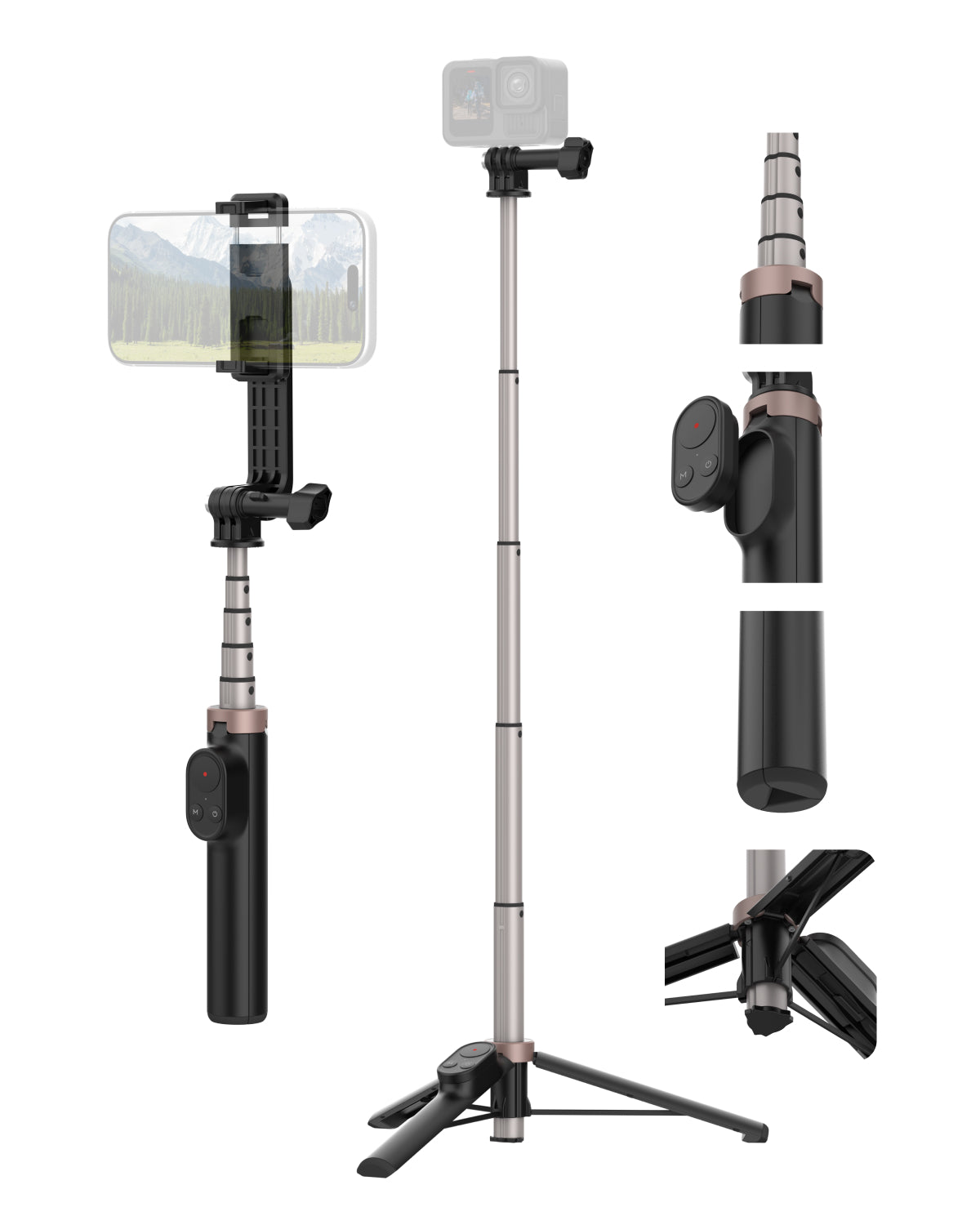 Telesin Vlog Remote Selfie Stick for DJI/GoPro/Smartphones