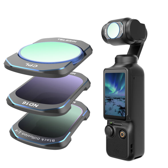 Telesin CPL+ ND16+ 1/4 Black Mist Filter Kit For DJI Osmo Pocket 4/3