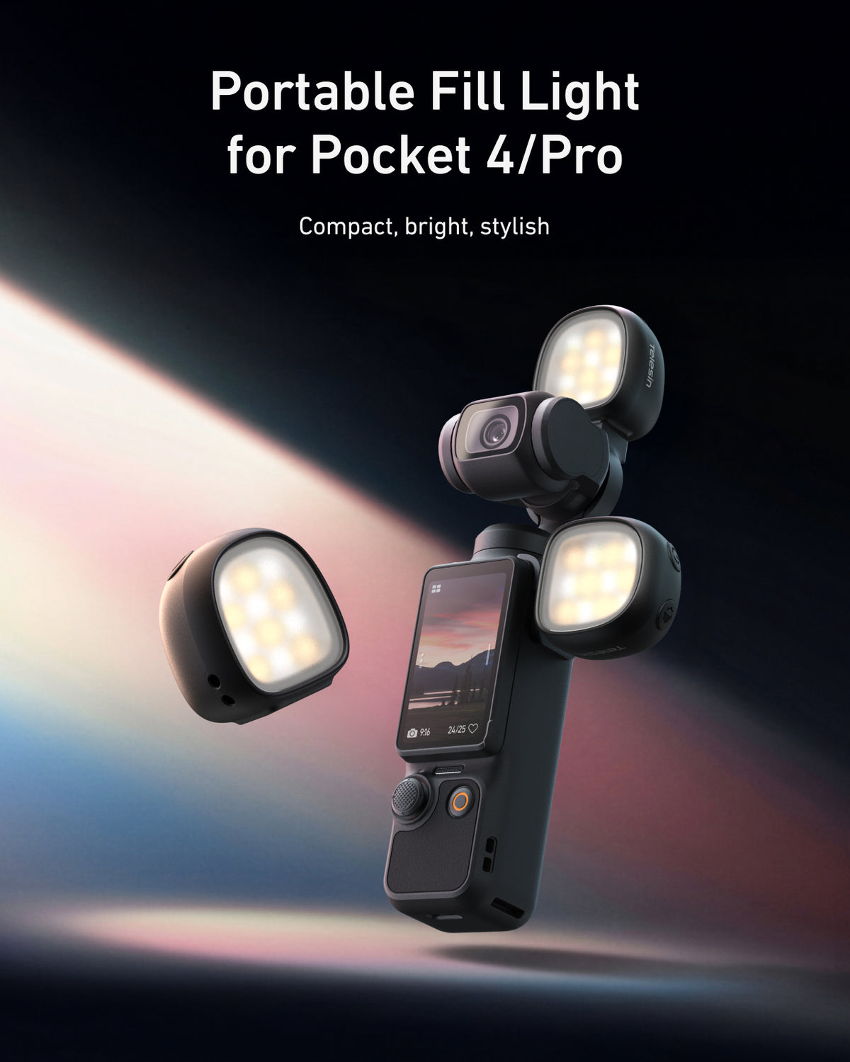 Telesin Dual Mini Fill Light Set for DJI Osmo Pocket 4/4P