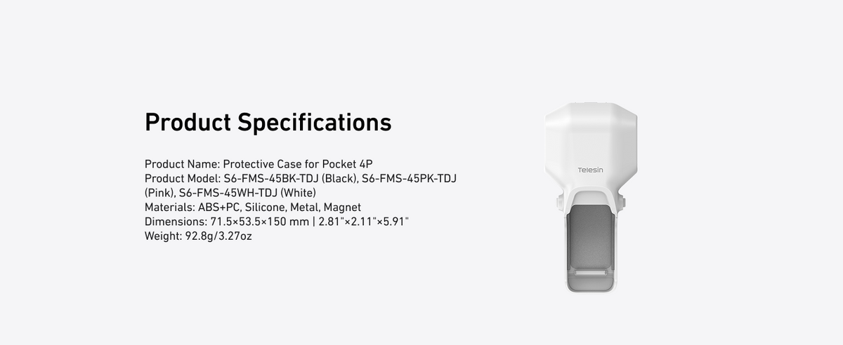 Telesin DisAdv Protective Case for DJI Osmo Pocket 4 Pro